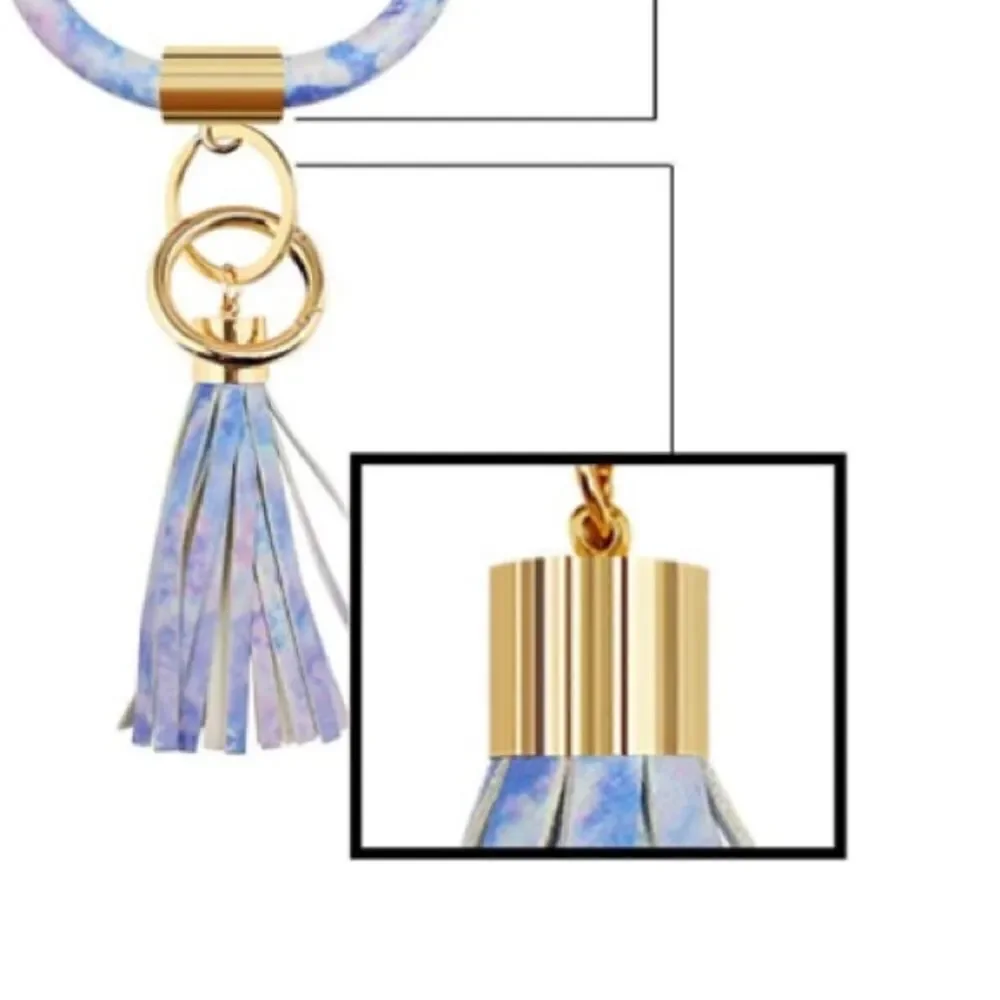 Blue Tye Dye key ring bracelet